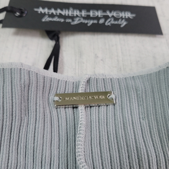 Manière De Voir Mesh Panel Lace Up Crop Top - Picture 4 of 5